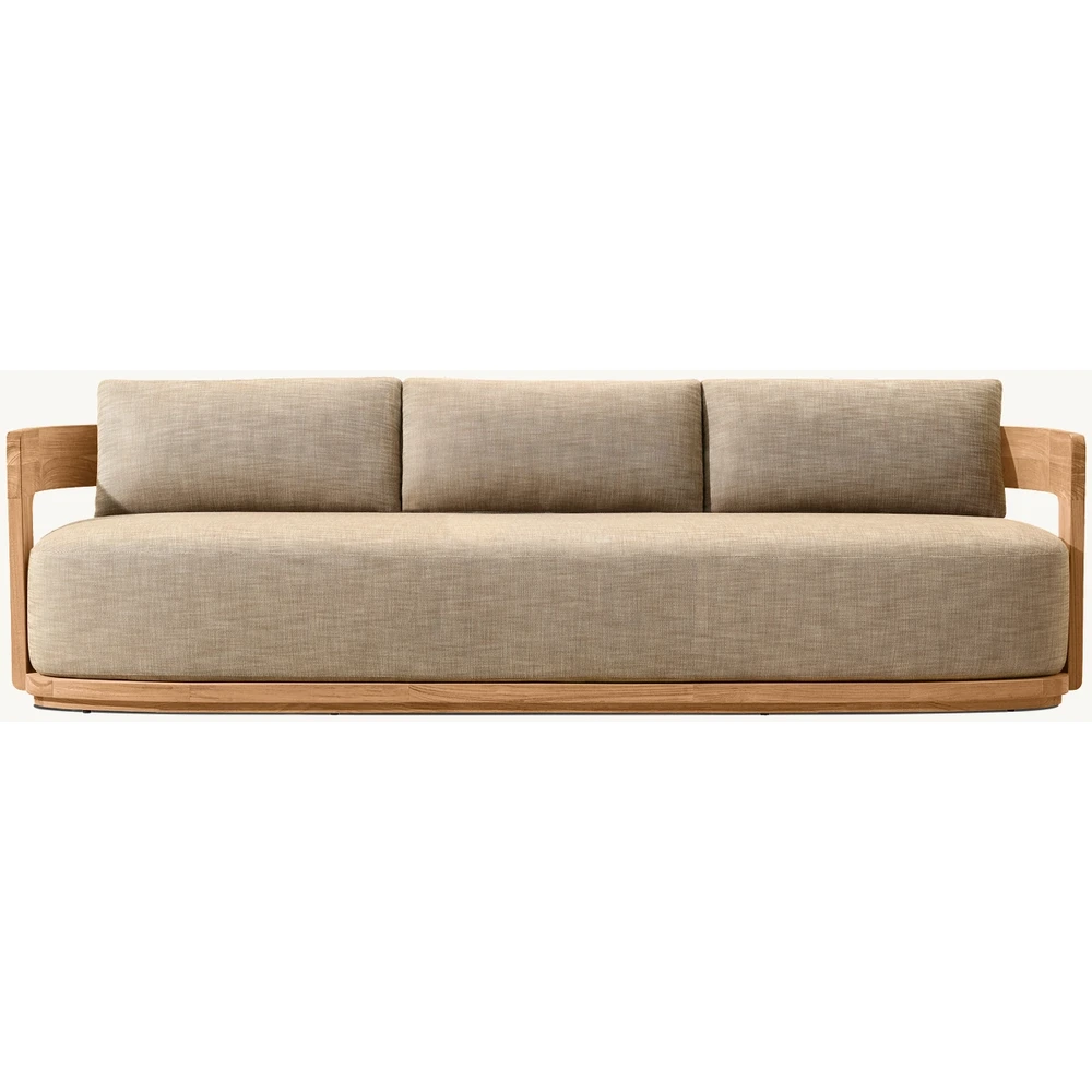 LG302-2 — Teak Outdoor Three-Seater Sofa