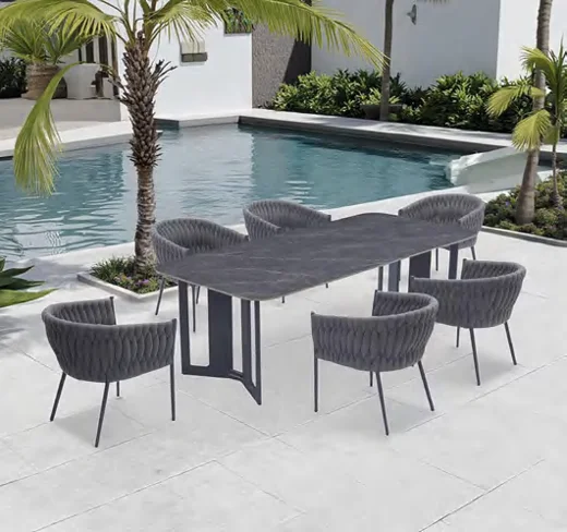HWJ09-5 Rope-Woven Outdoor Dining Chair