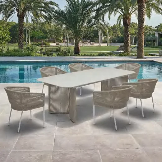 HWJ14-3 Rope-Woven Outdoor Dining Chair