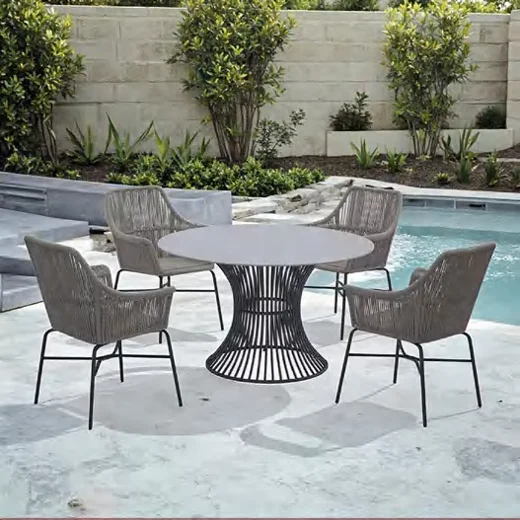 HWJ17-1 Rope-Woven Outdoor Dining Chair