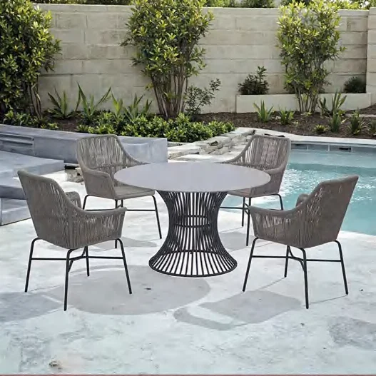 HWJ17-1 Rope-Woven Outdoor Dining Chair