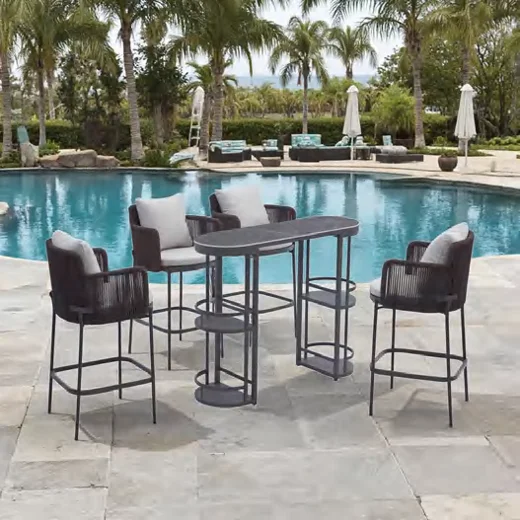 LG111-09 Rope-Woven Outdoor Bar chair