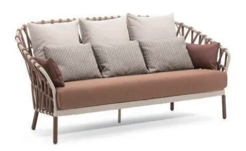 LG15-09 Rope-Woven Outdoor Three-Seater Sofa