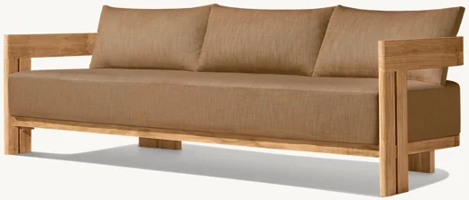 LG303-2 Outdoor Teak Three-Seater Sofa