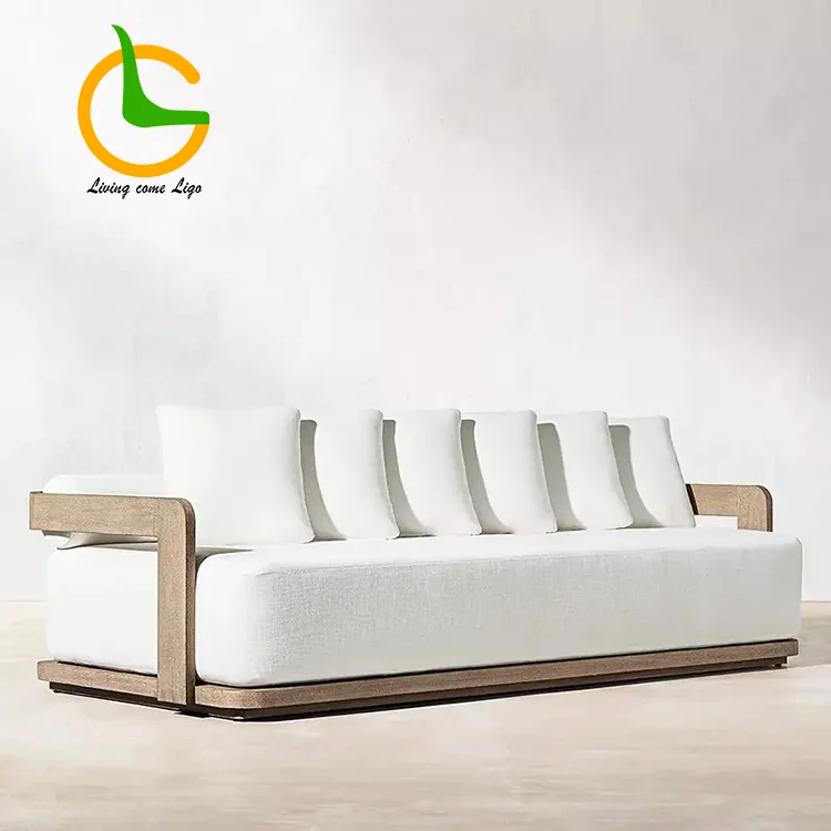 LG317-2 Teak Outdoor Three-Seater Sofa