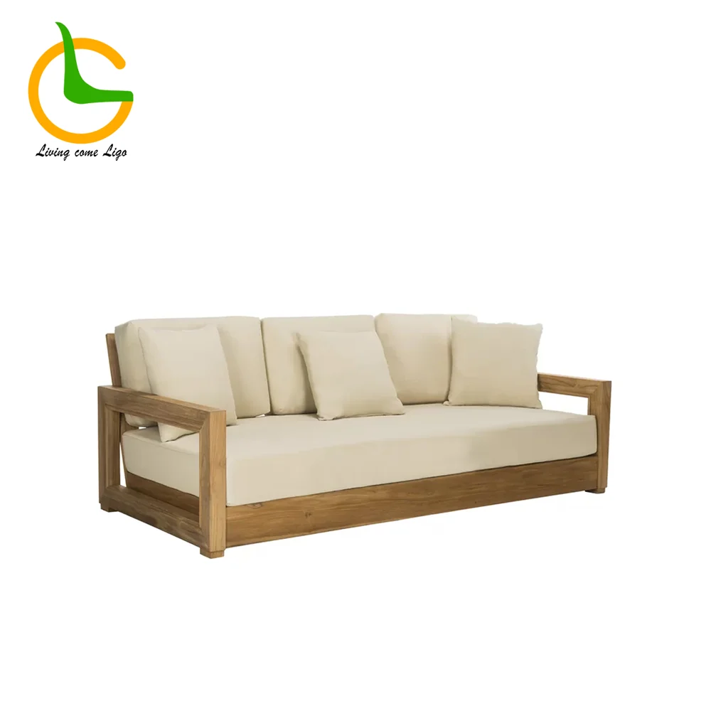 LG324-2 Teak Outdoor Three-Seater Sofa