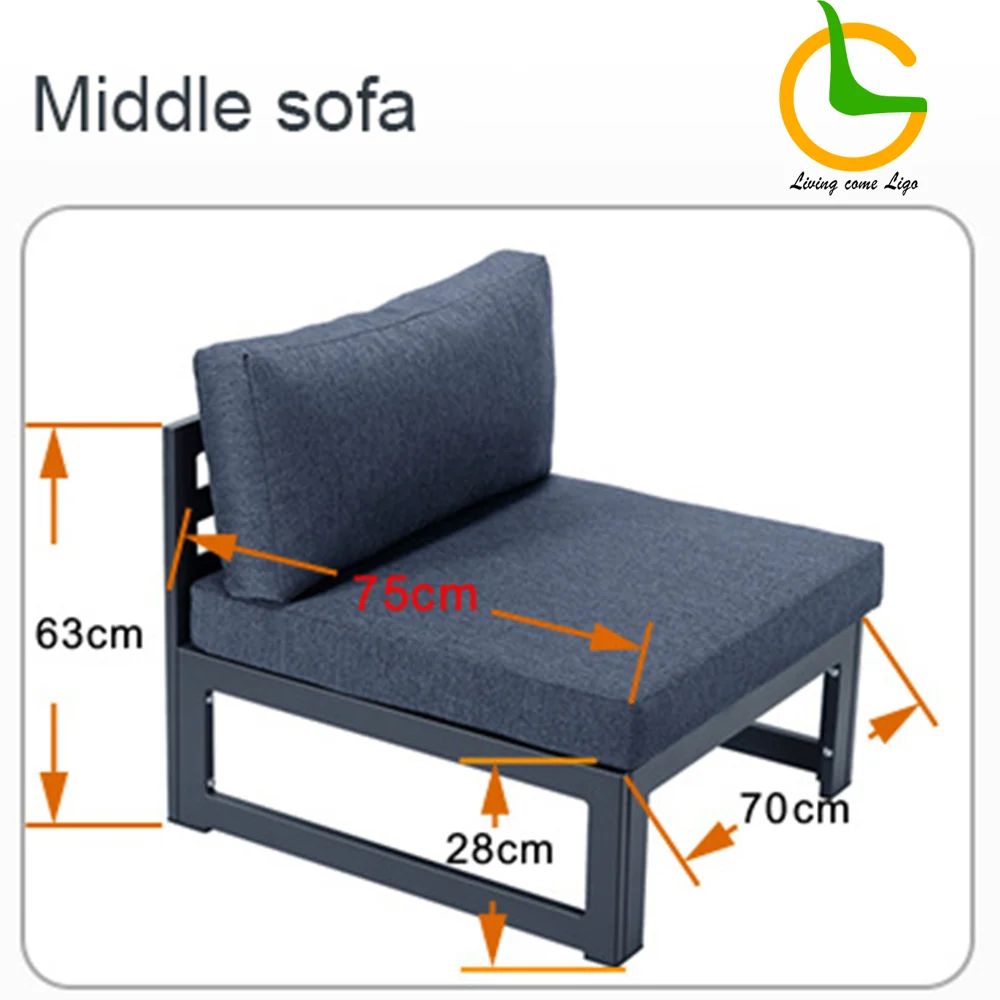 LG326-1 Aluminum Outdoor Single Sofa