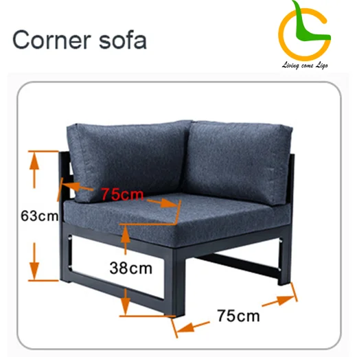 LG326-2 Aluminum Outdoor Corner Sofa