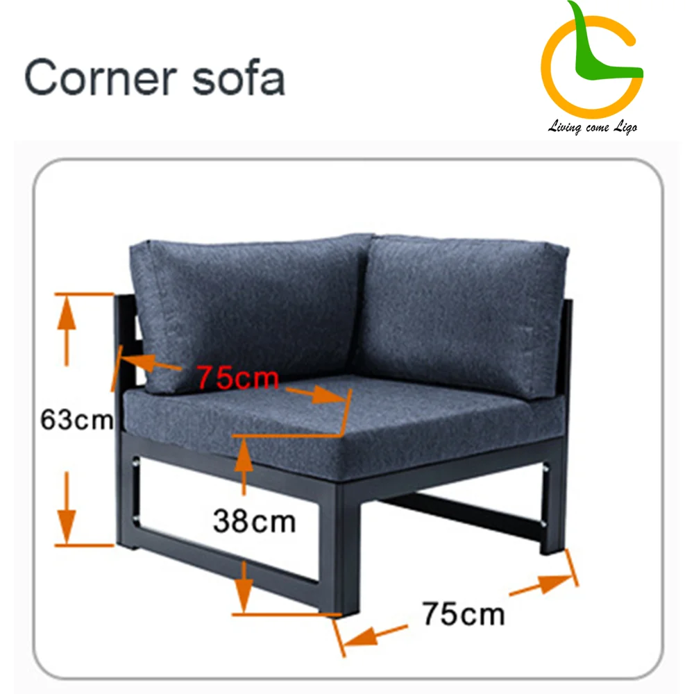 LG326-2 Aluminum Outdoor Corner Sofa