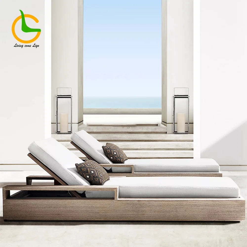 LG371 Teak Outdoor Lounger