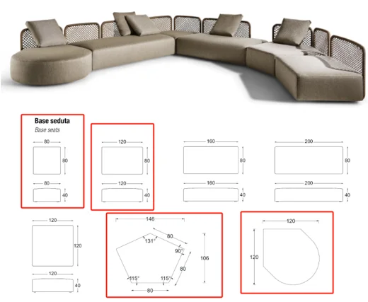 LG38-04 Upholstered Outdoor Round sofa