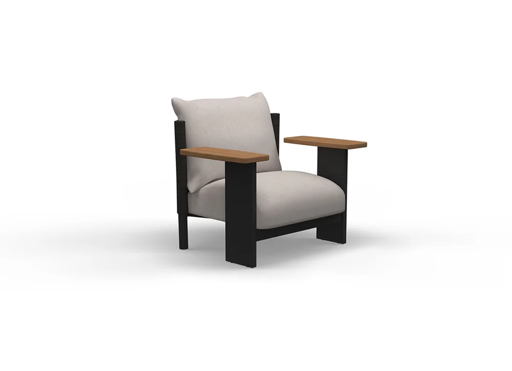 LG385-1 Teak Outdoor Single Sofa