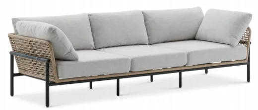 LG39-02 Wicker-Style Outdoor Three-Seater Sofa