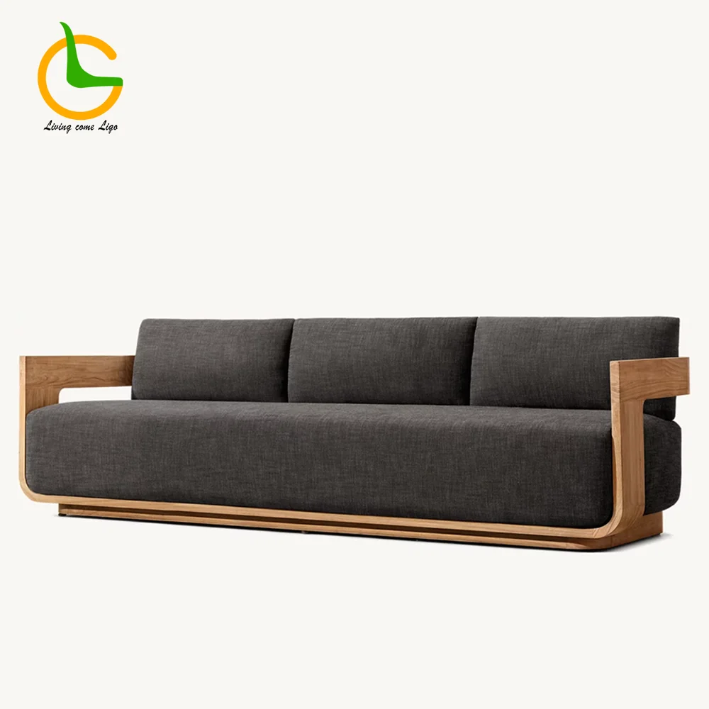 LG397-2 Outdoor Teak Three-Seater Sofa