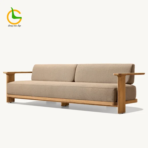 LG401-2 Teak Outdoor Three-Seater Sofa