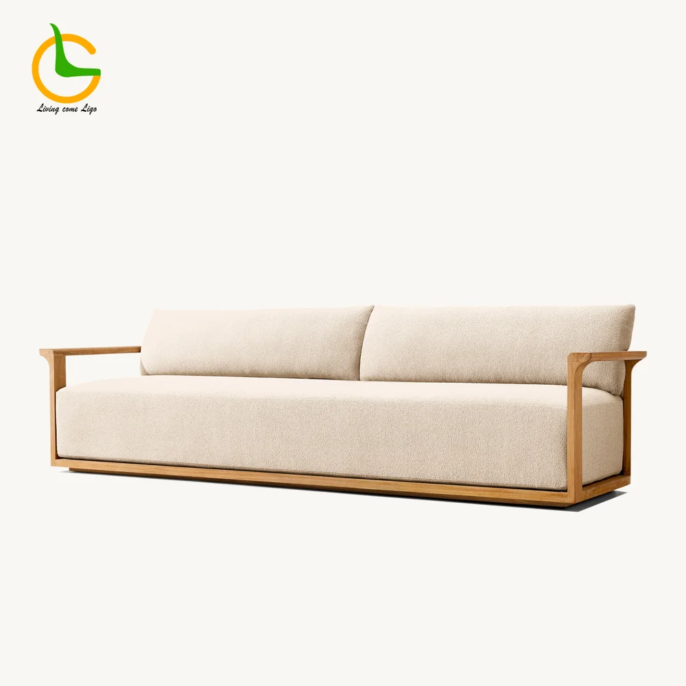 LG402-2-1 Teak Outdoor Three-Seater Sofa