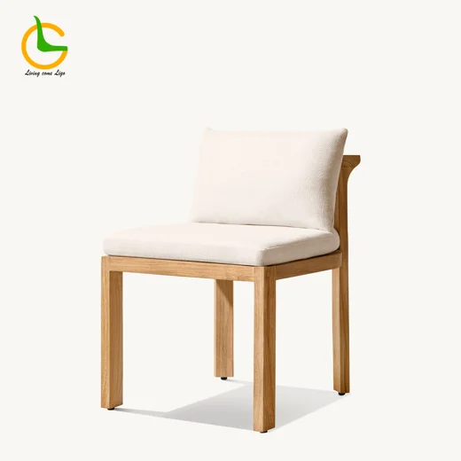 LG402-7 Teak Outdoor Armless Chair
