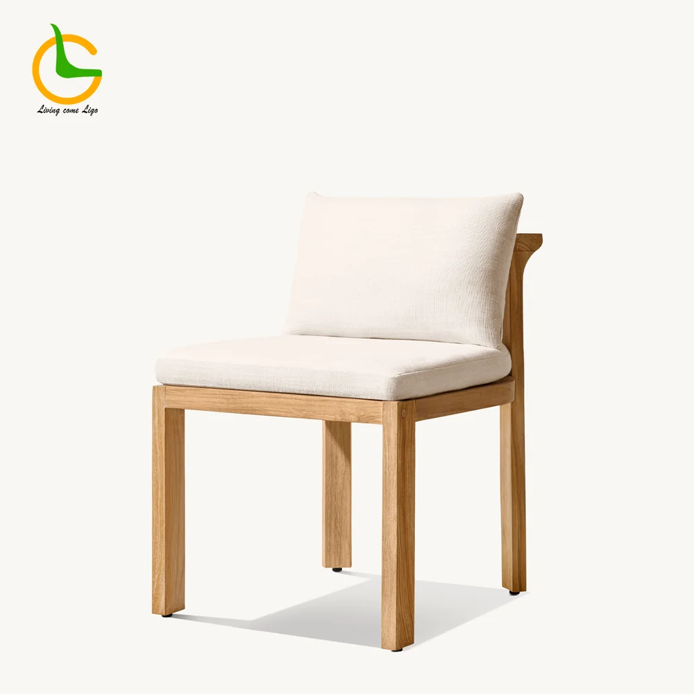 LG402-7 Teak Outdoor Armless Chair