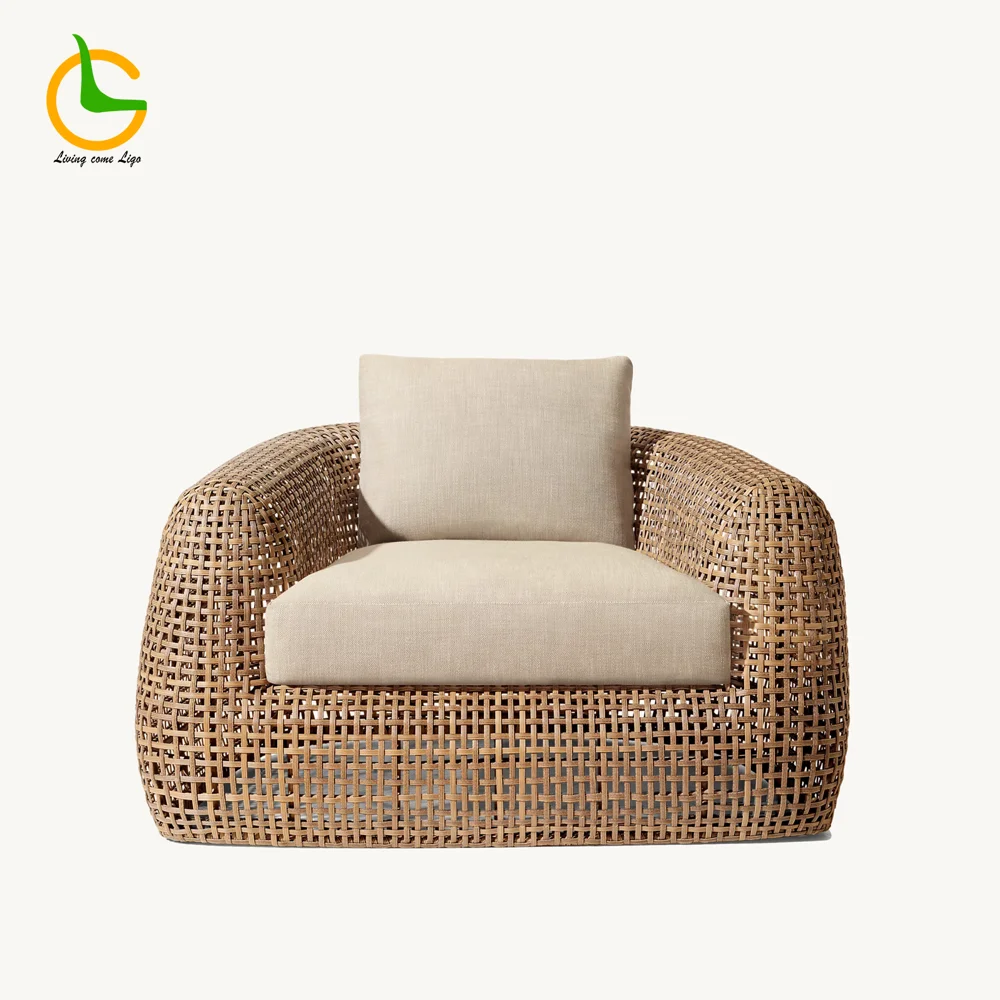 LG403-1 Wicker-Style Outdoor Single Sofa