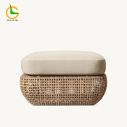 LG403-3 Wicker-Style Outdoor Footstool