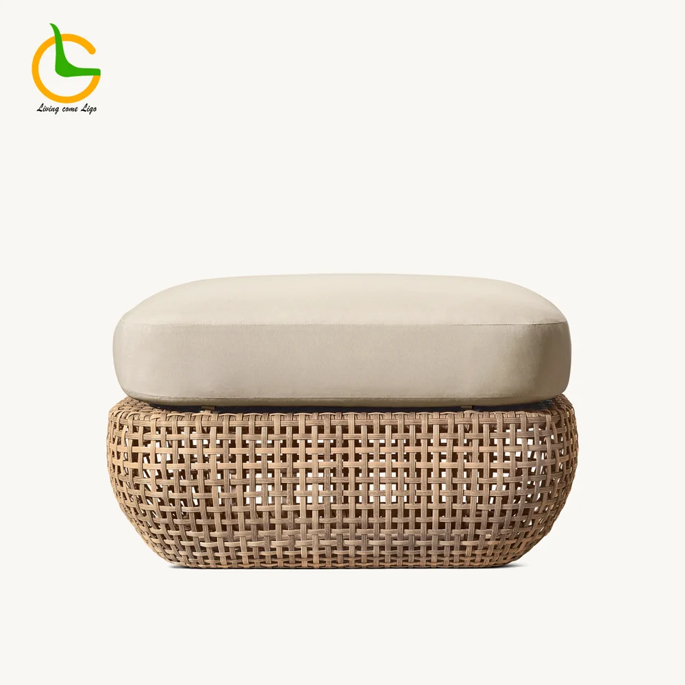 LG403-3 Wicker-Style Outdoor Footstool