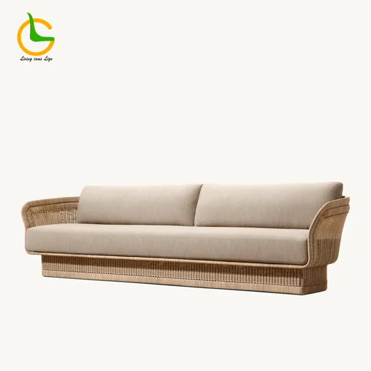 LG404-2 Wicker-Style Outdoor Three-Seater Sofa