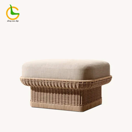 LG404-3 Wicker-Style Outdoor Footstool