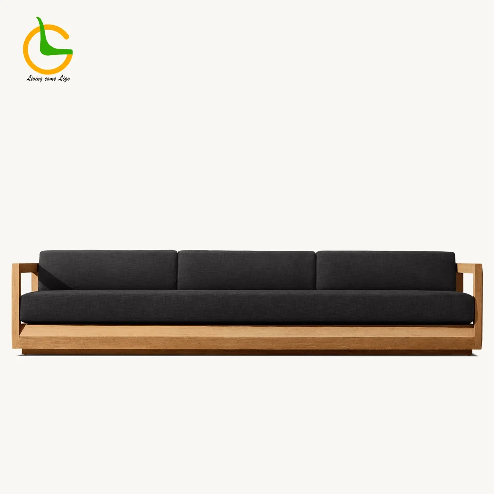 LG405-2 Teak Outdoor Three-Seater Sofa