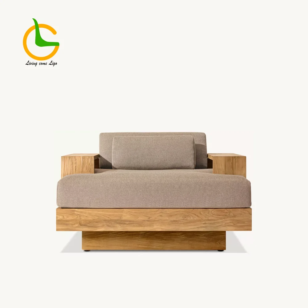 LG406-1 Teak Outdoor Single Sofa