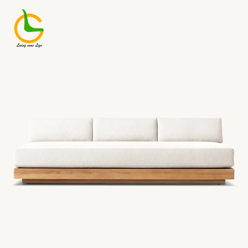 LG407-2 Teak Outdoor Three-Seater Sofa