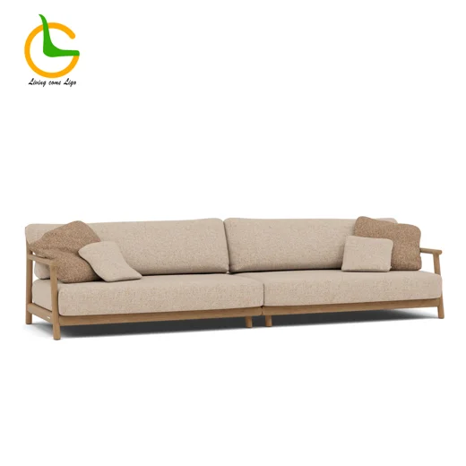 LG414-3 Teak Outdoor Three-Seater Sofa