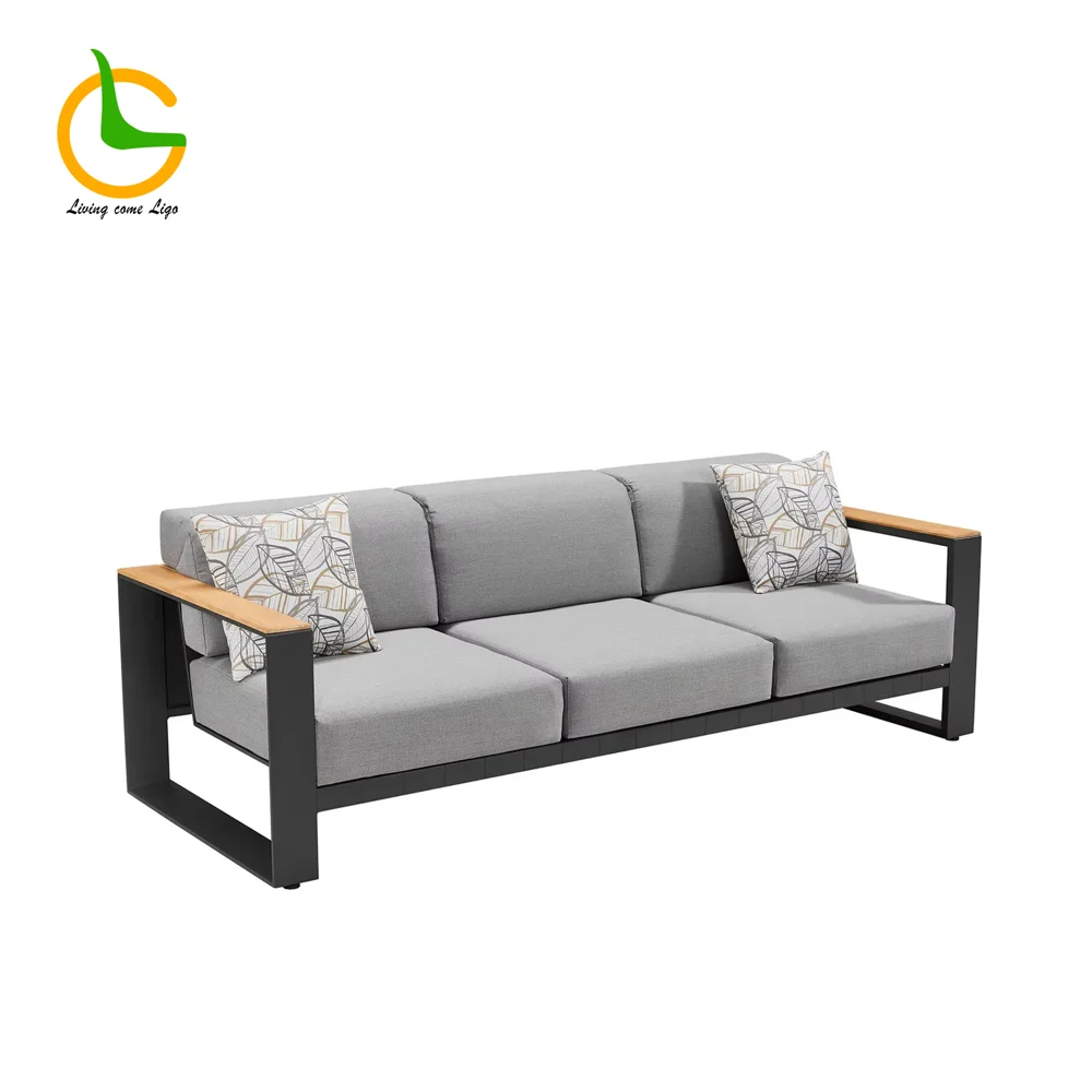 LG427-2 Teak Outdoor Three-Seater Sofa