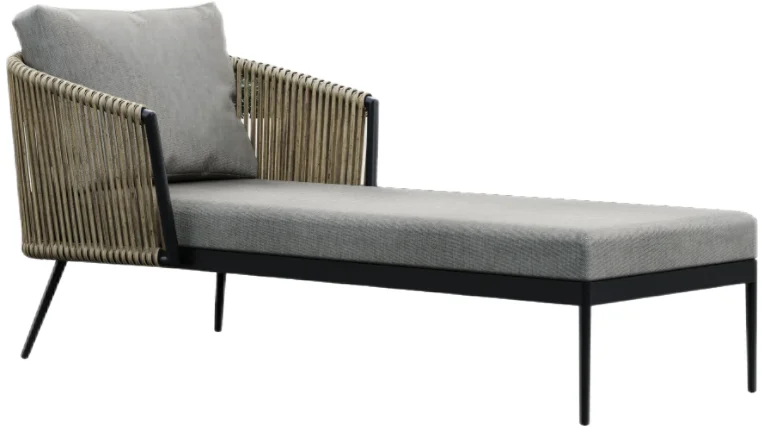 LG43-07 Wicker-Style Outdoor Lounger