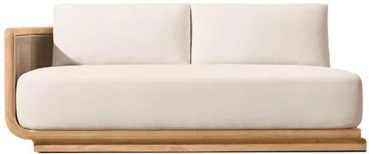 LG501-10 Outdoor Teak Two-Seater Left-Arm Sofa