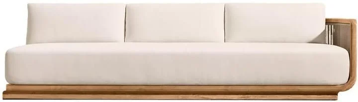 LG501-13 Outdoor Teak Three-Seater Right-Arm Sofa