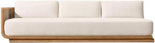 LG501-15 Outdoor Teak Three-Seater Left-Arm Sofa
