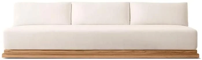 LG501-8 Outdoor Teak Three-Seater Armless Sofa