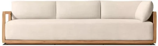 LG504-13 Outdoor Teak Three-Seater Left-Arm Return Sofa