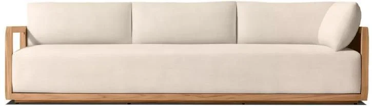 LG504-13 Outdoor Teak Three-Seater Left-Arm Return Sofa