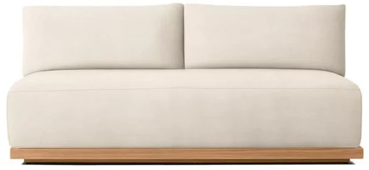 LG504-6 Outdoor Teak Two-Seater Armless Sofa