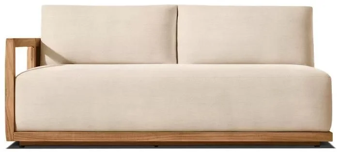 LG504-7 Outdoor Teak Two-Seater Left-Arm Sofa