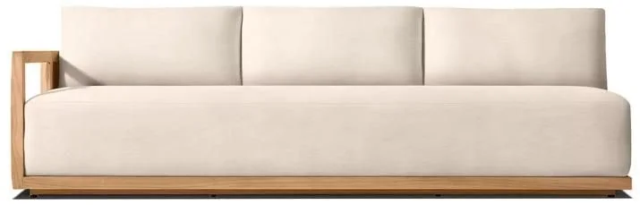 LG504-9 Outdoor Teak Three-Seater Left-Arm Sofa