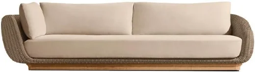 LG514-13 Rope-Woven Outdoor Three-Seater left-arm return sofa