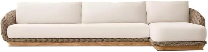 LG515-6 Rope-Woven Outdoor left-arm sofa-chaise sectional