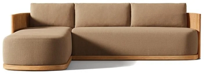 LG529-3 Teak Outdoor left-arm sofa-chaise sectional