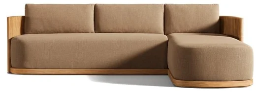 LG529-4 Teak Outdoor right-arm sofa-chaise sectional