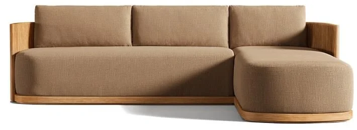 LG529-4 Teak Outdoor right-arm sofa-chaise sectional