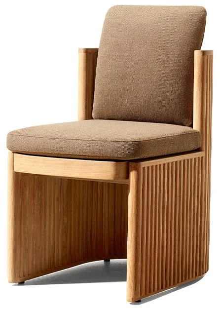 LG531-1 Teak Outdoor open armless dining chair