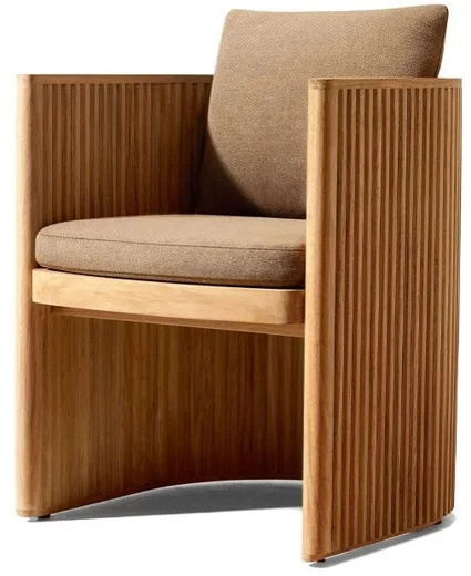 LG531-2 Teak Outdoor open armrest dining chair