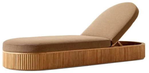 LG532-2 Teak Outdoor adjustable sunbed